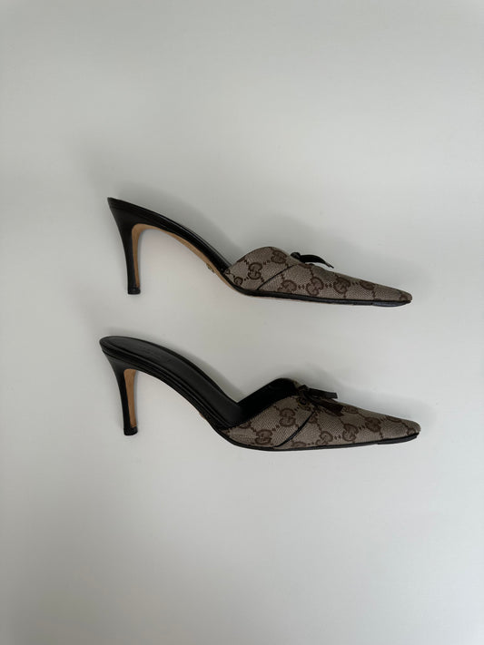 Gucci Monogram Mules US 7.5