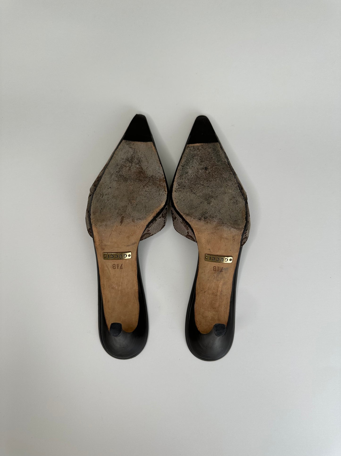 Gucci Monogram Mules US 7.5