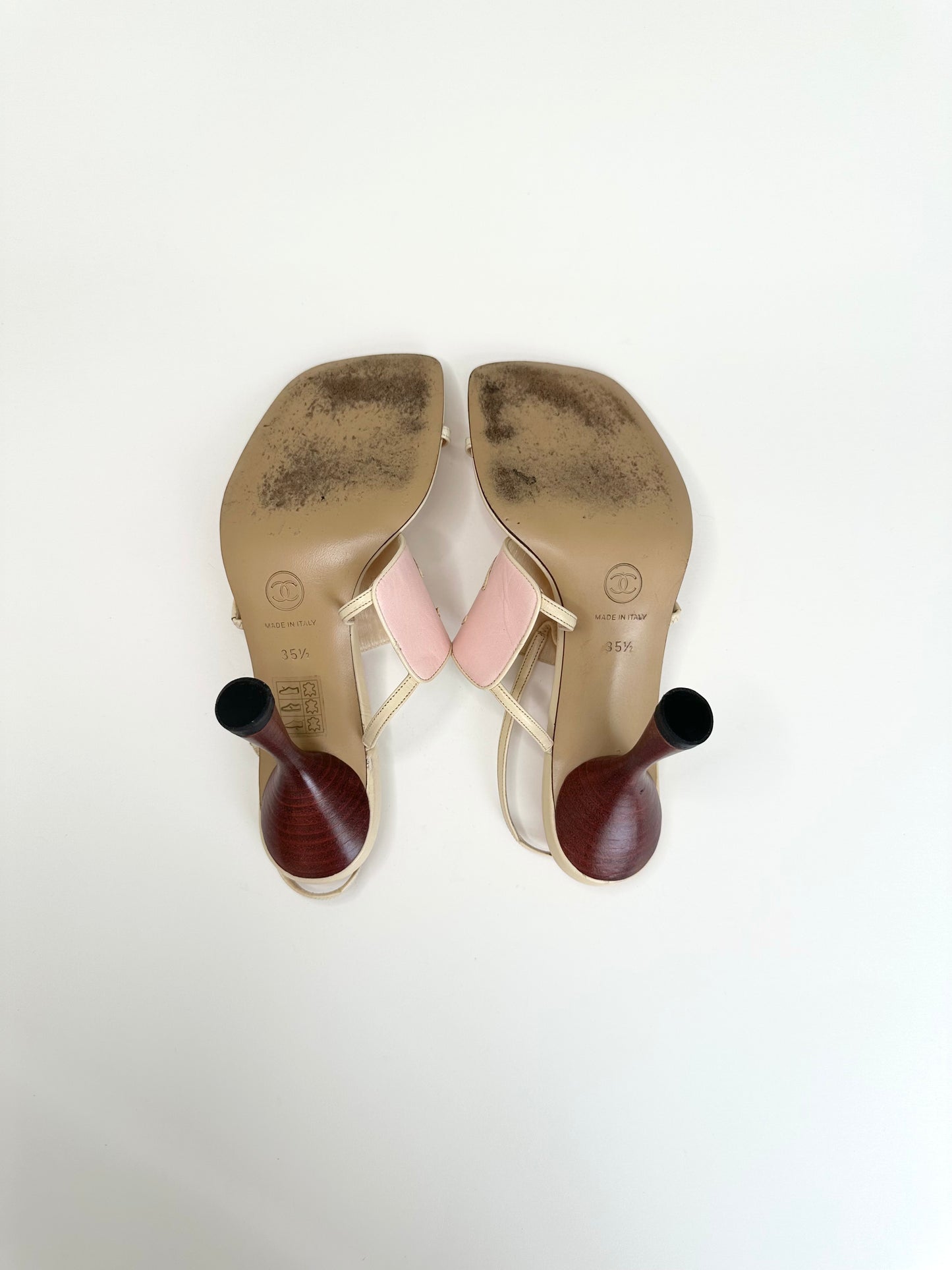 Chanel Pink CC Sandals 35.5