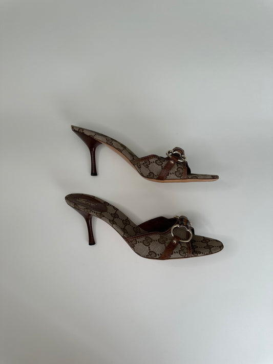 Gucci Monogram Bamboo Sandals US 9