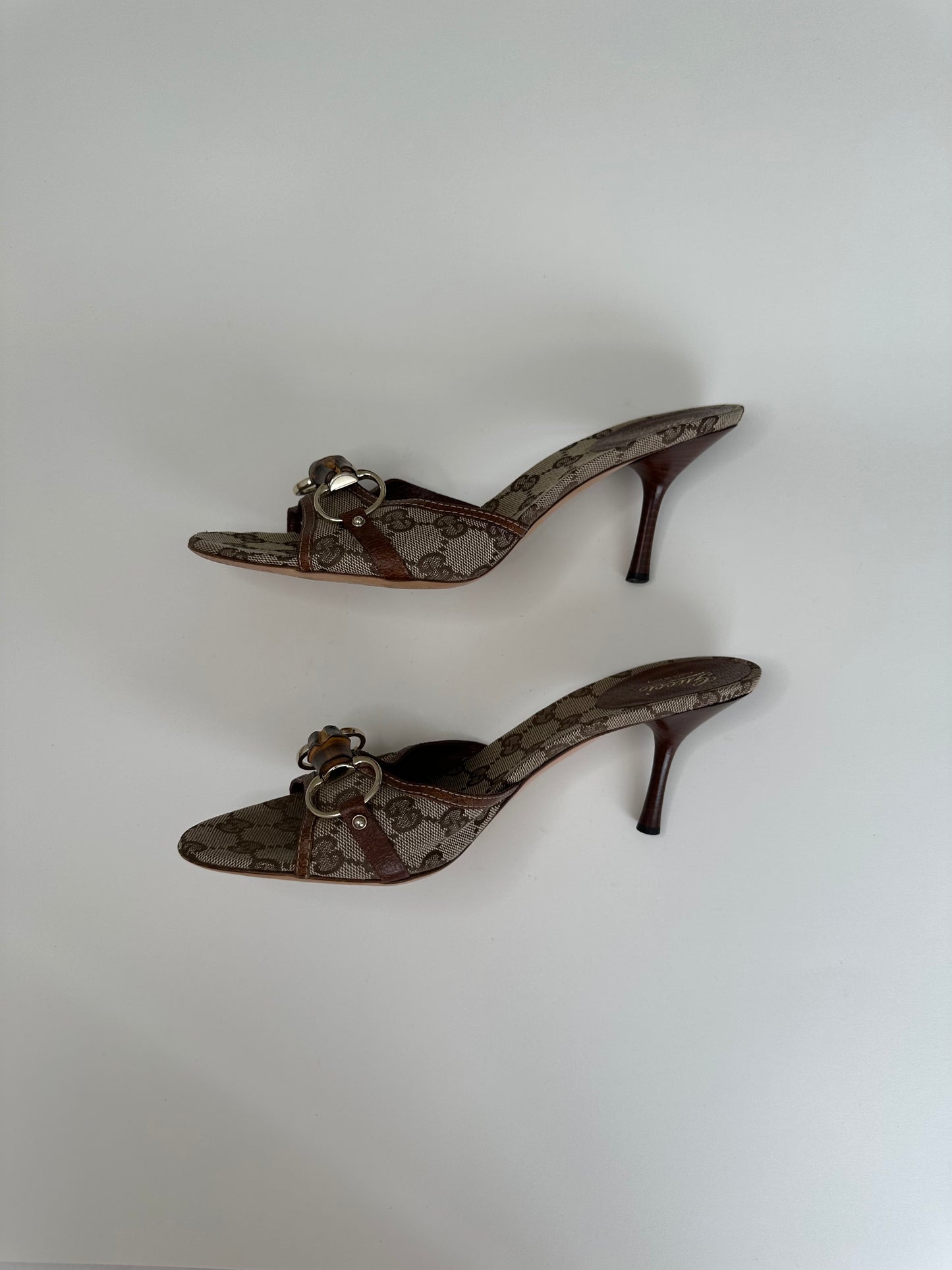 Gucci Monogram Bamboo Sandals US 9