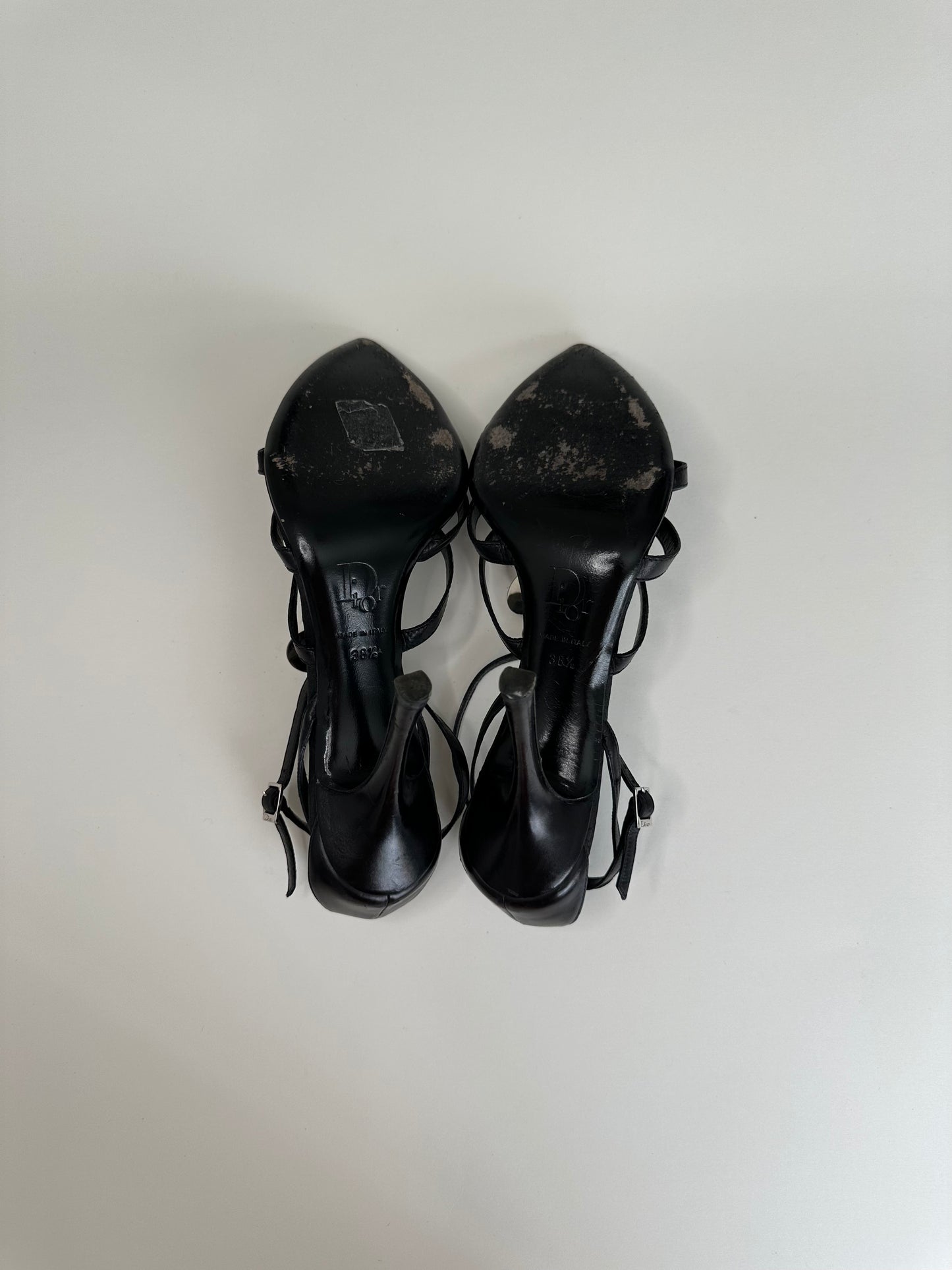 Dior Black Coin Sandals 38.5