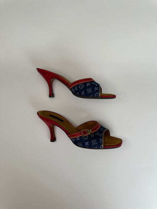 Louis Vuitton Monogram Denim Sandals 37.5