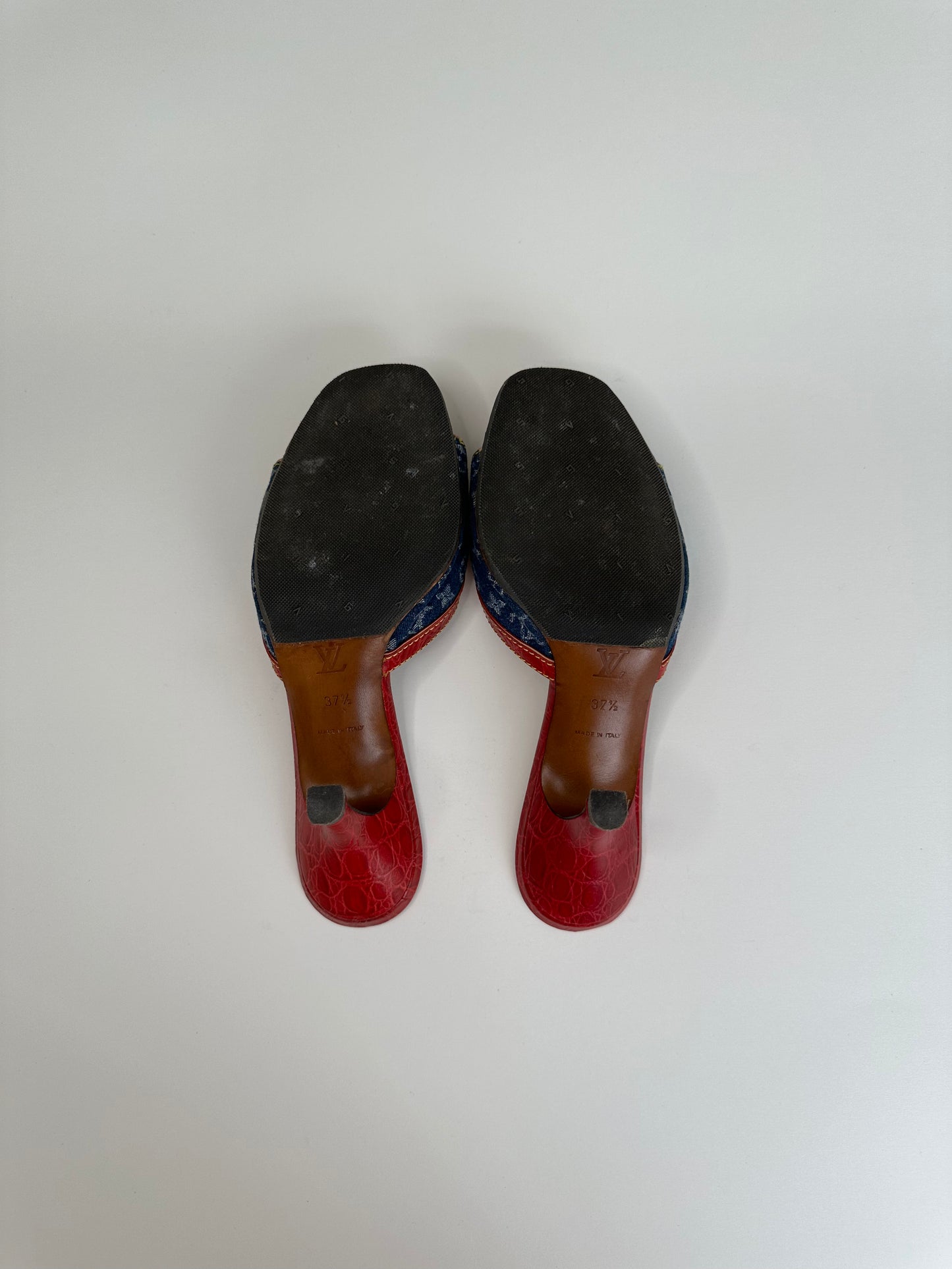 Louis Vuitton Monogram Denim Sandals 37.5