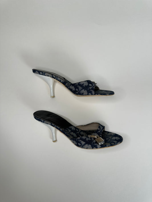 Dior Blue Trotter Lock/Key Sandals 35