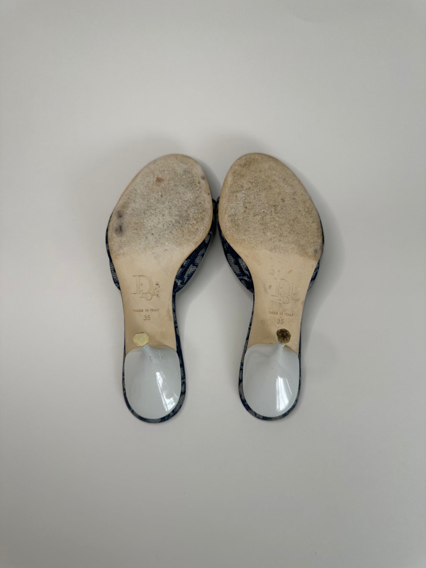 Dior Blue Trotter Lock/Key Sandals 35