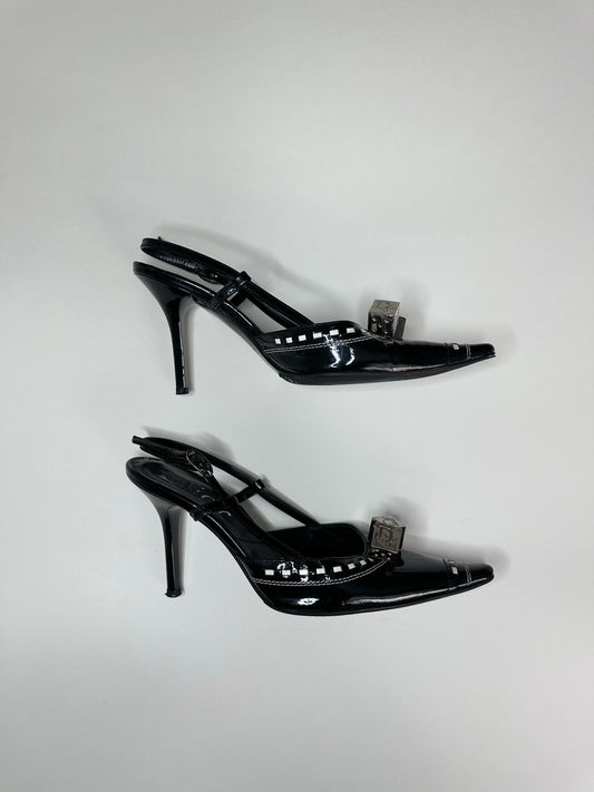 Dior Black Gambler Slingbacks 36.5