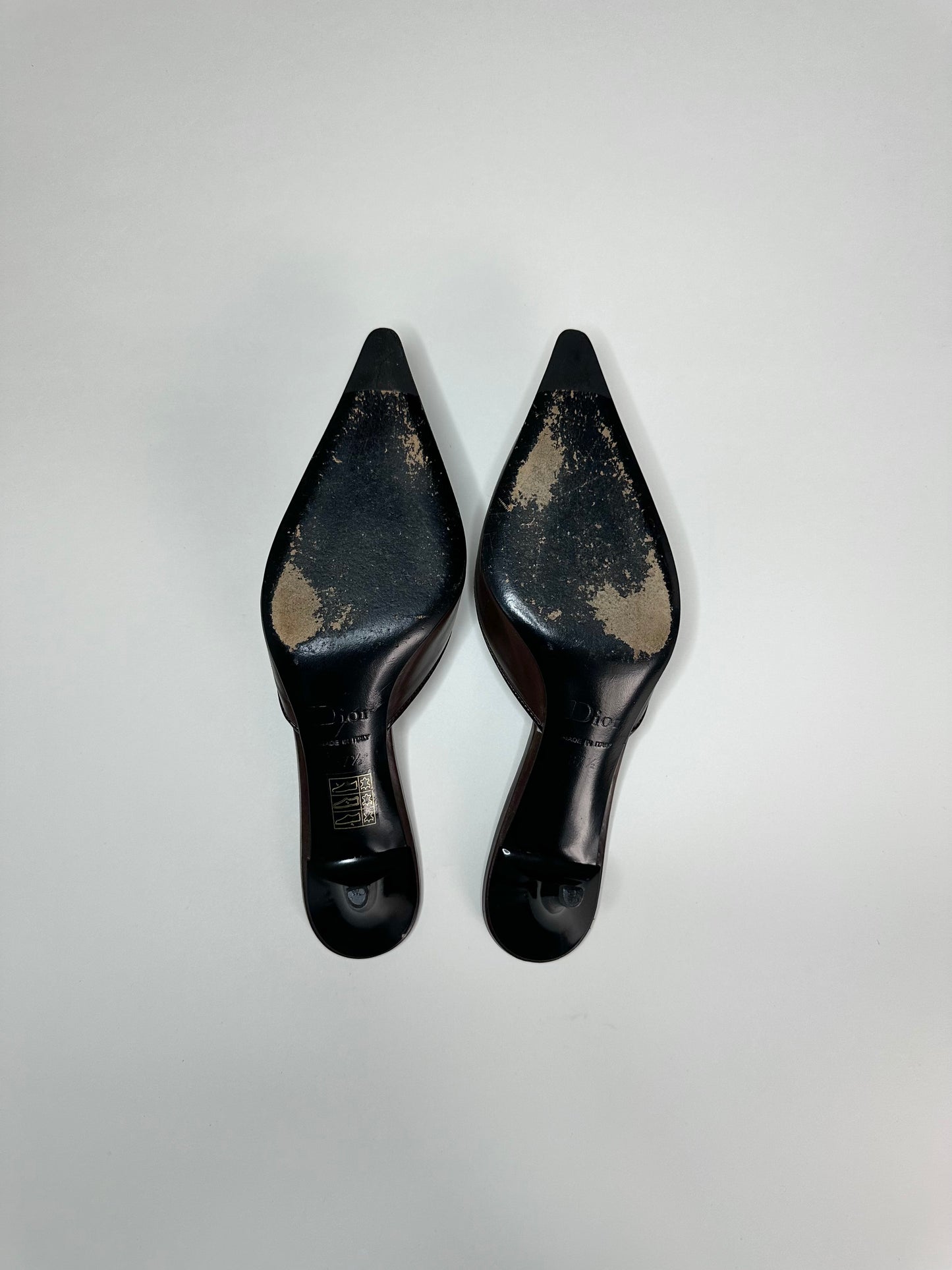 Dior Burgundy Gambler Mules 37.5
