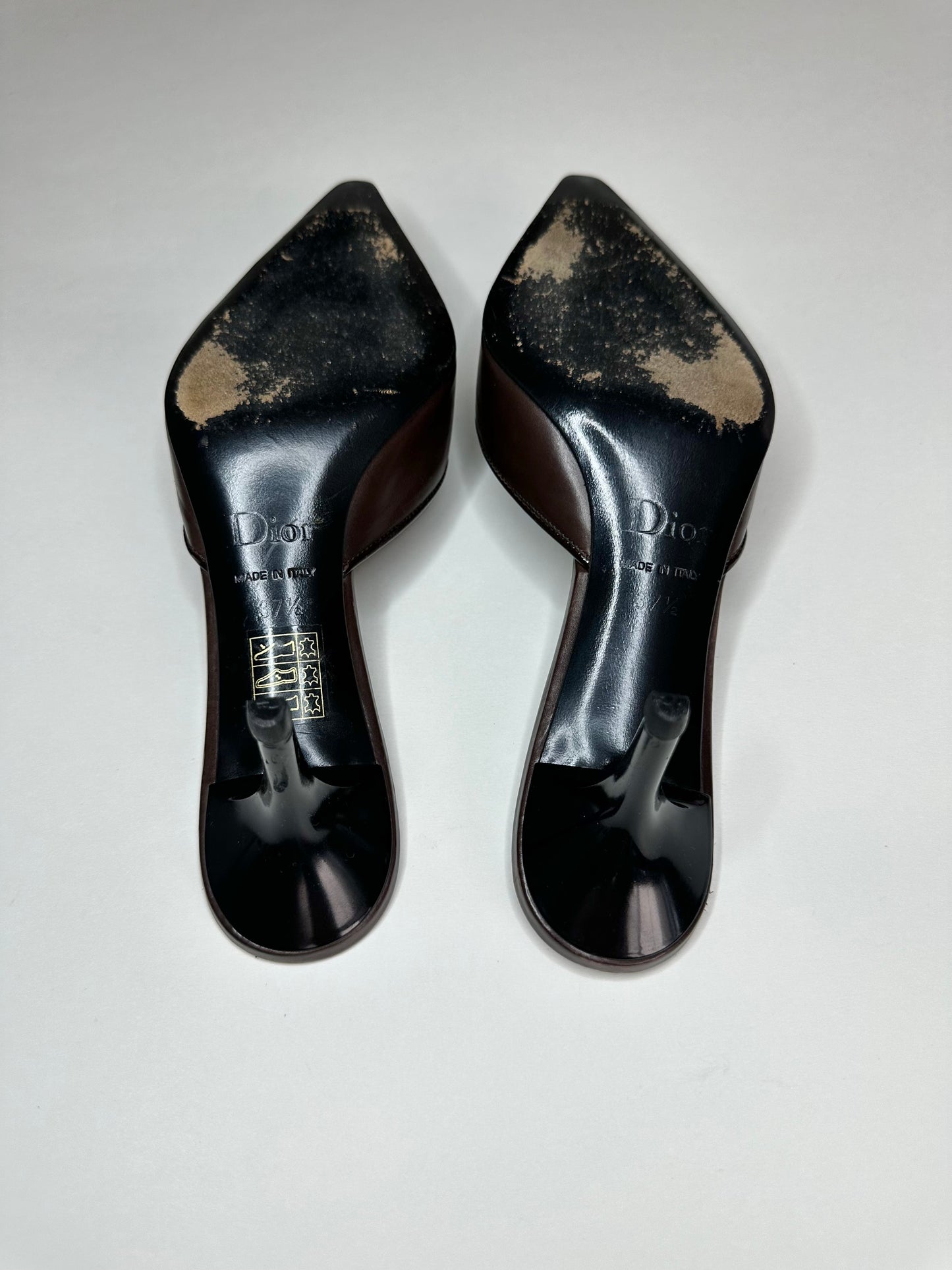 Dior Burgundy Gambler Mules 37.5