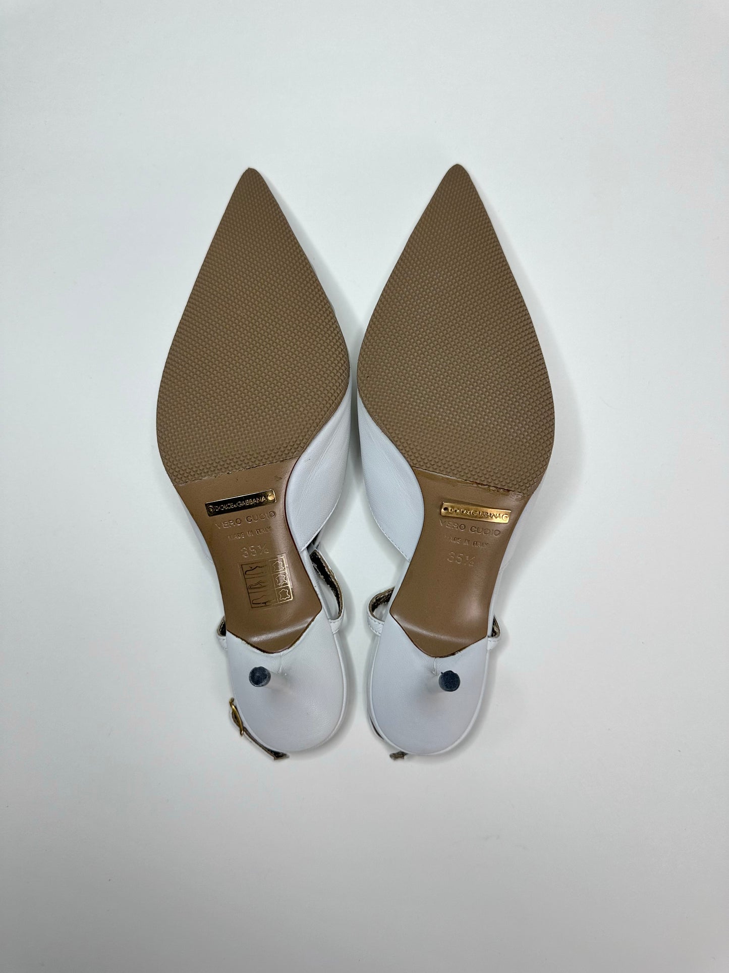 Dolce & Gabbana White Slingbacks 35.5