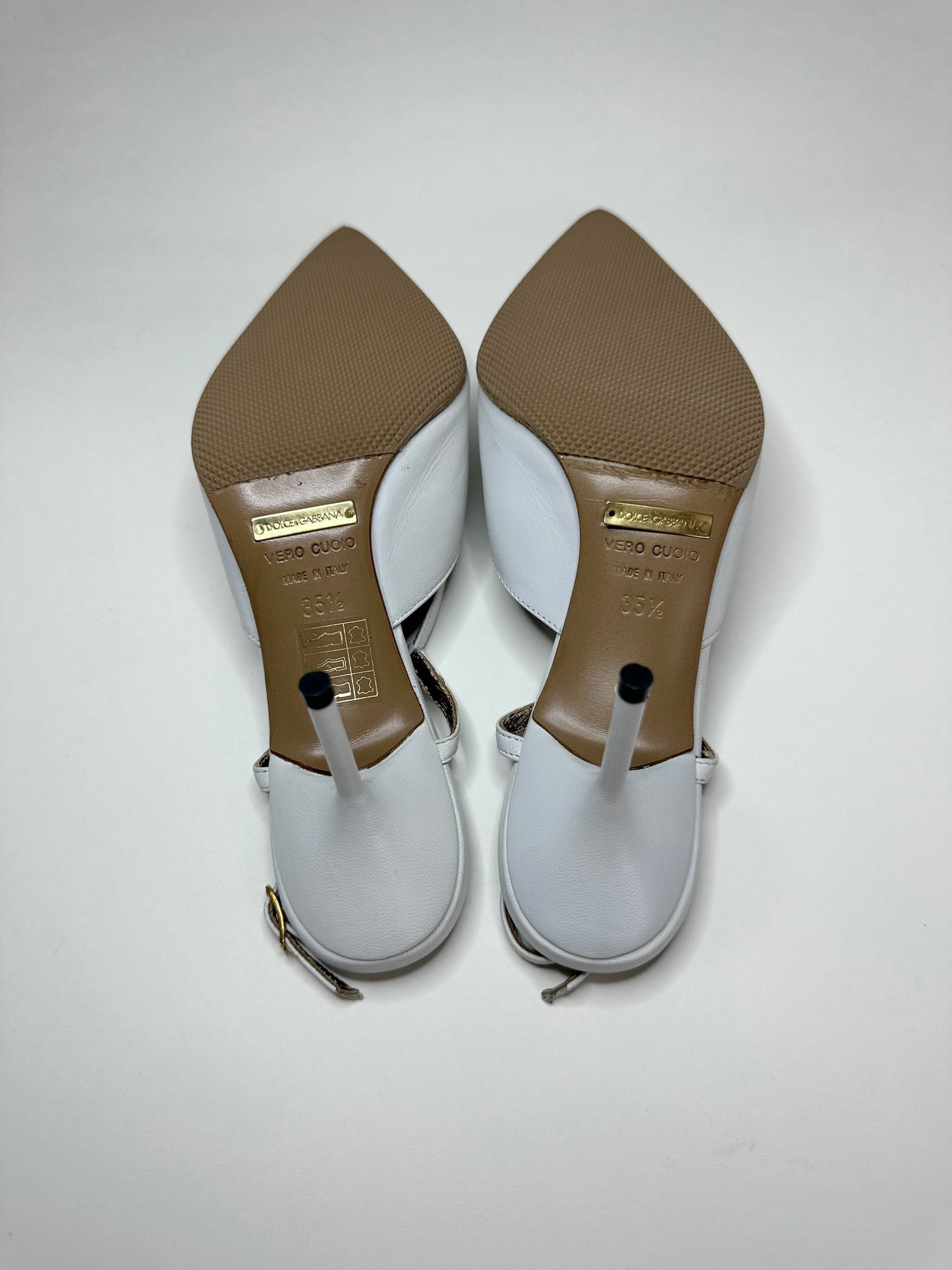 Dolce & Gabbana White Slingbacks 35.5