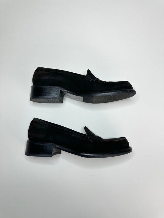 Chanel Black Suede Loafers 37