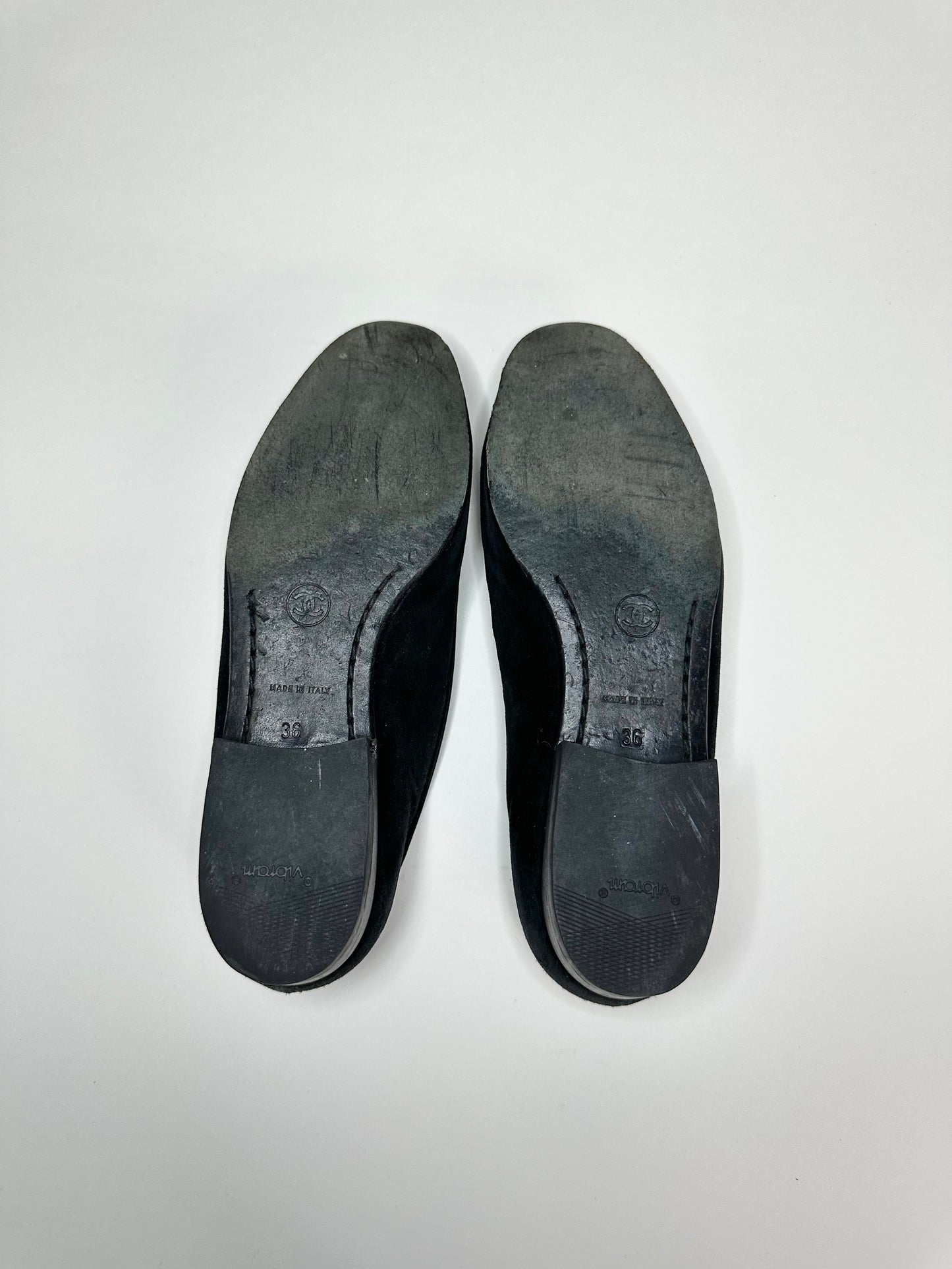 Chanel Black Suede Loafers 36
