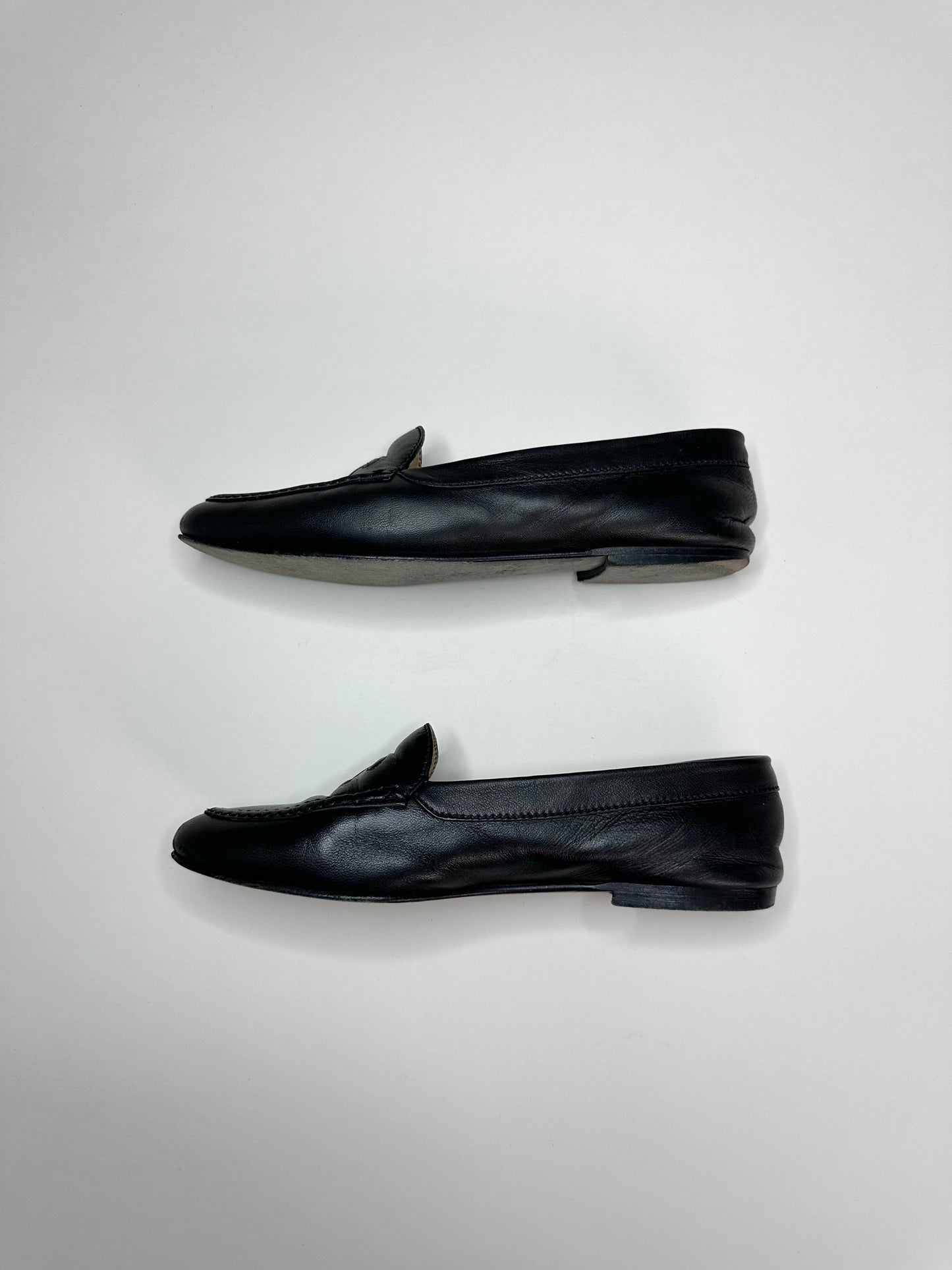 Chanel Black Leather Loafers 36.5