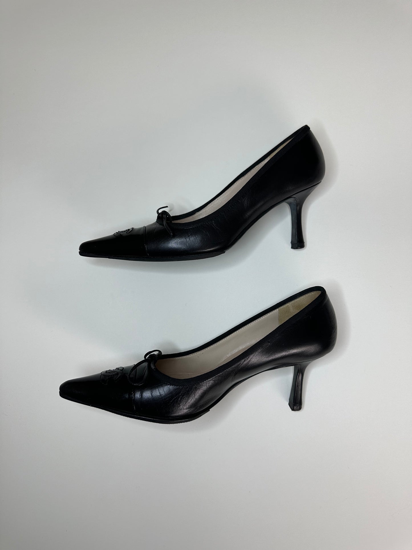 Chanel Black Logo Pumps 36
