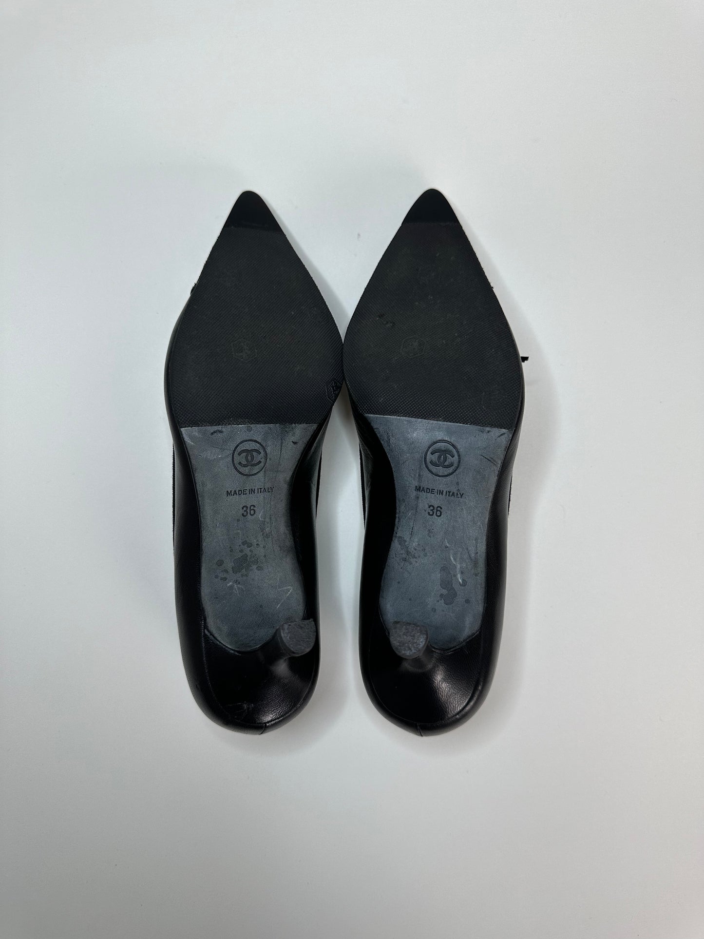 Chanel Black Logo Pumps 36