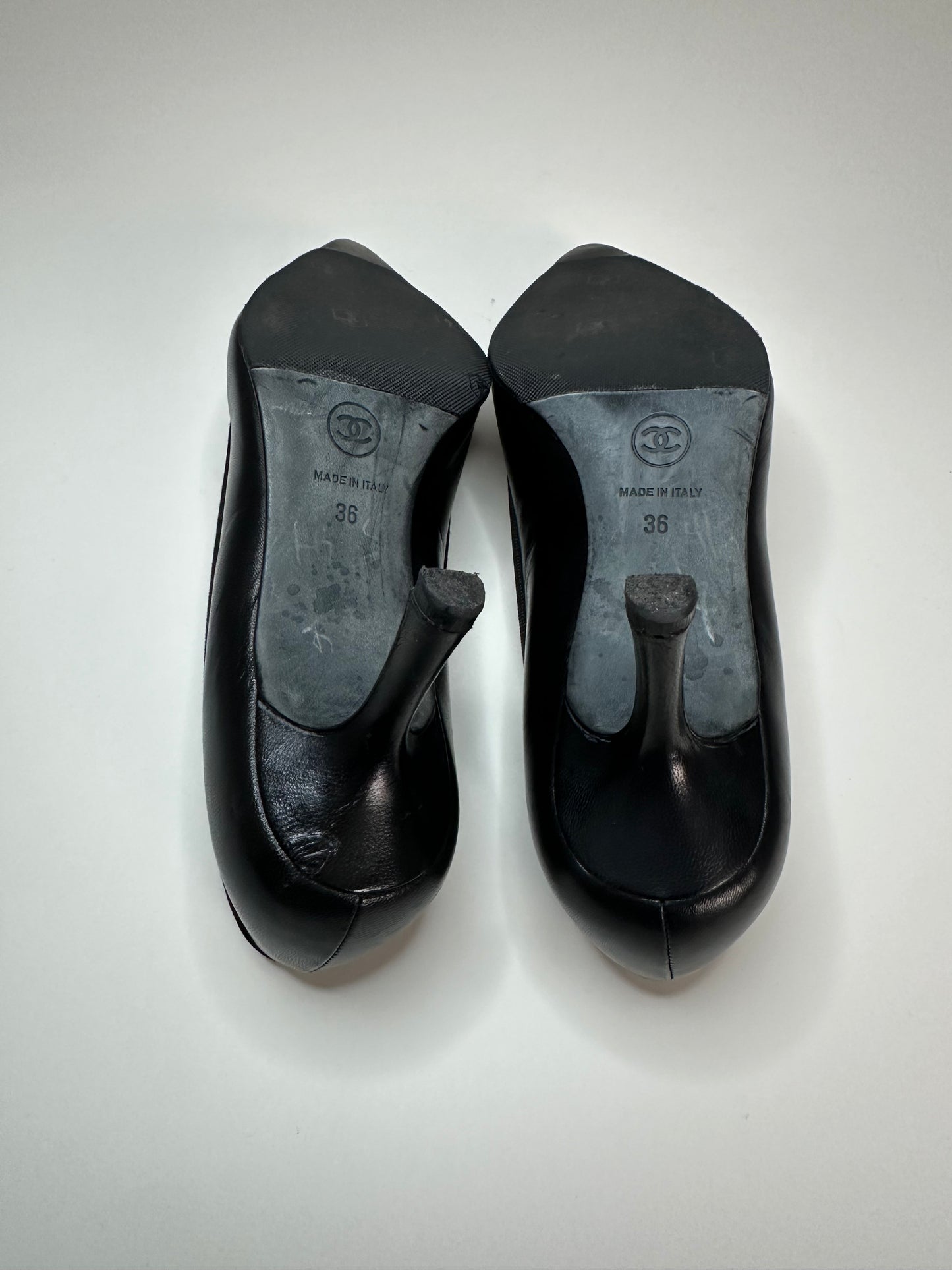 Chanel Black Logo Pumps 36