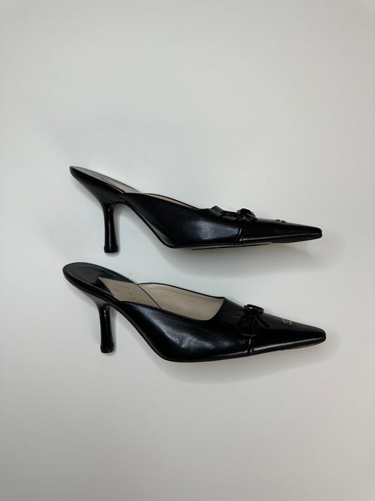 Chanel Black Logo Mules 36