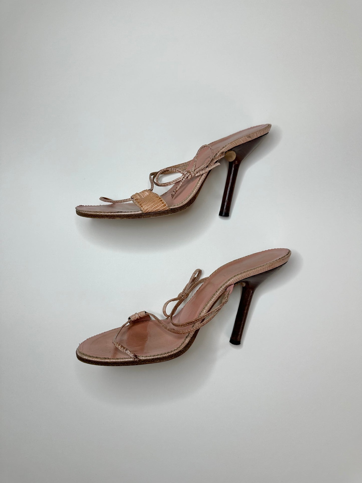 Gucci Pink Lizard Bow Heels US 8