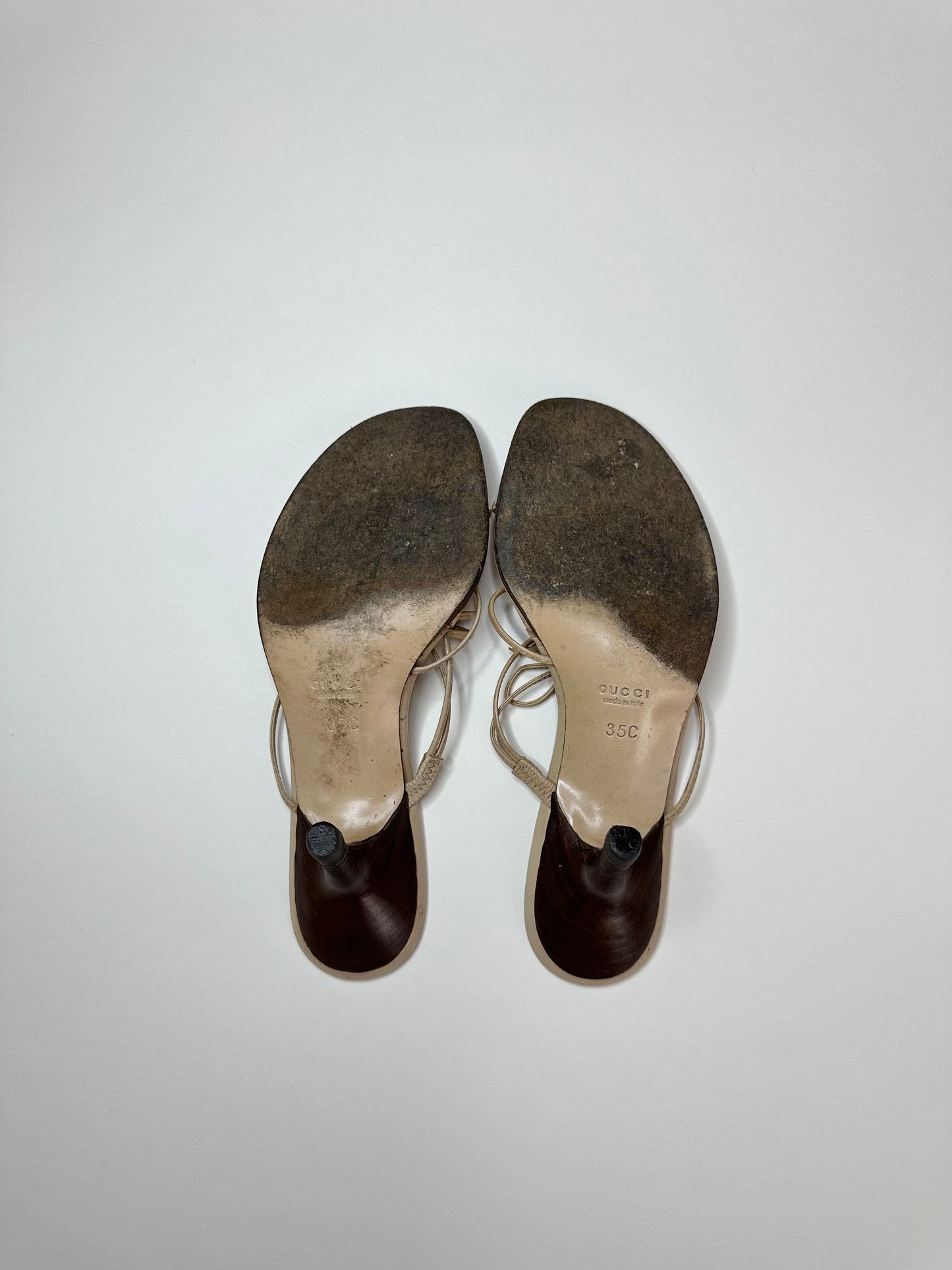 Gucci Beige Bow Sandals 35