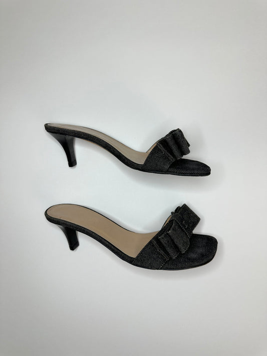 Chanel Black Denim Sandals 35.5