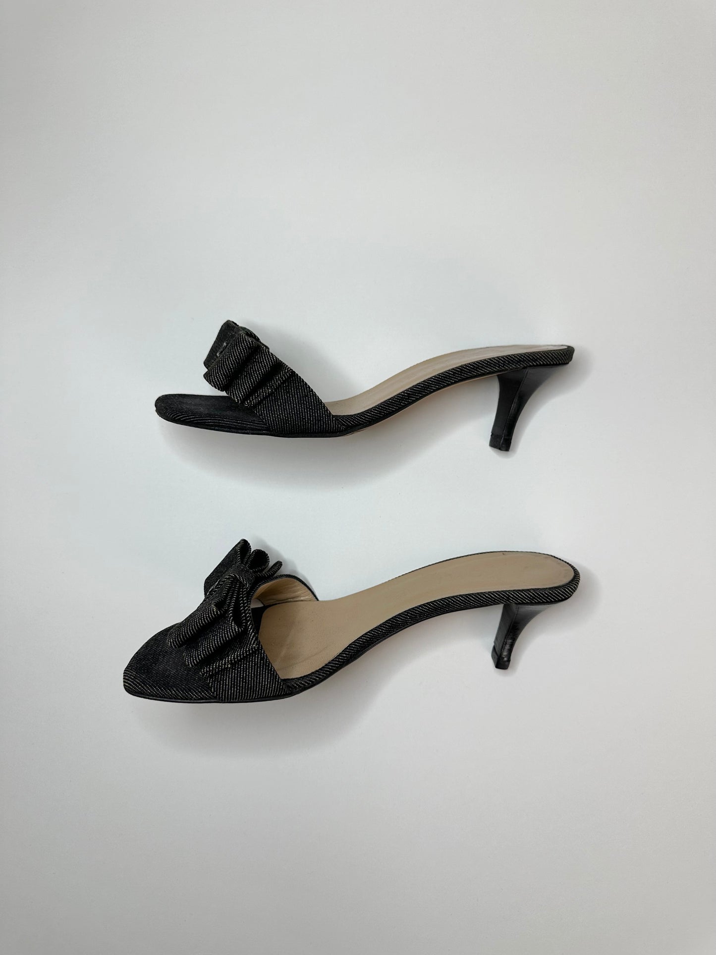 Chanel Black Denim Sandals 35.5