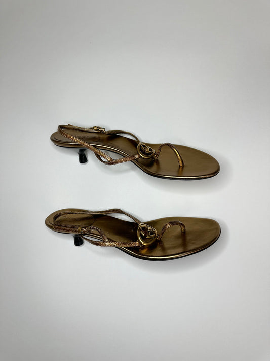 Gucci Bronze Marmont Sandals 37.5
