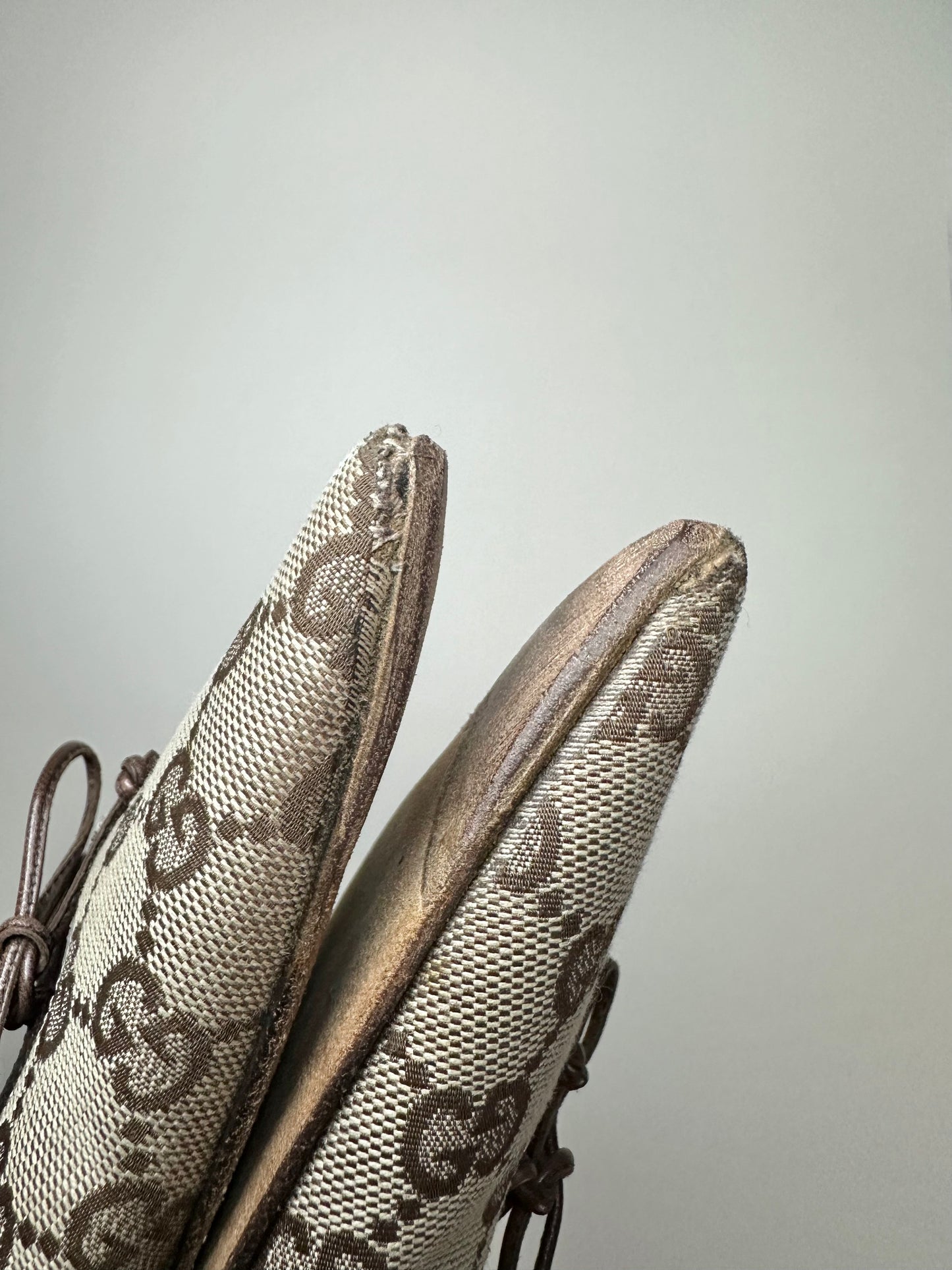 Gucci Brown Monogram Mules 38.5