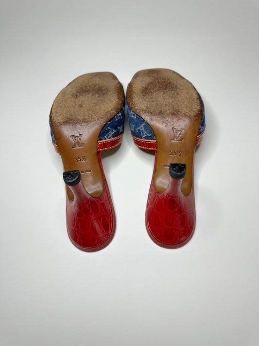 Louis Vuitton Denim Sandals 35.5