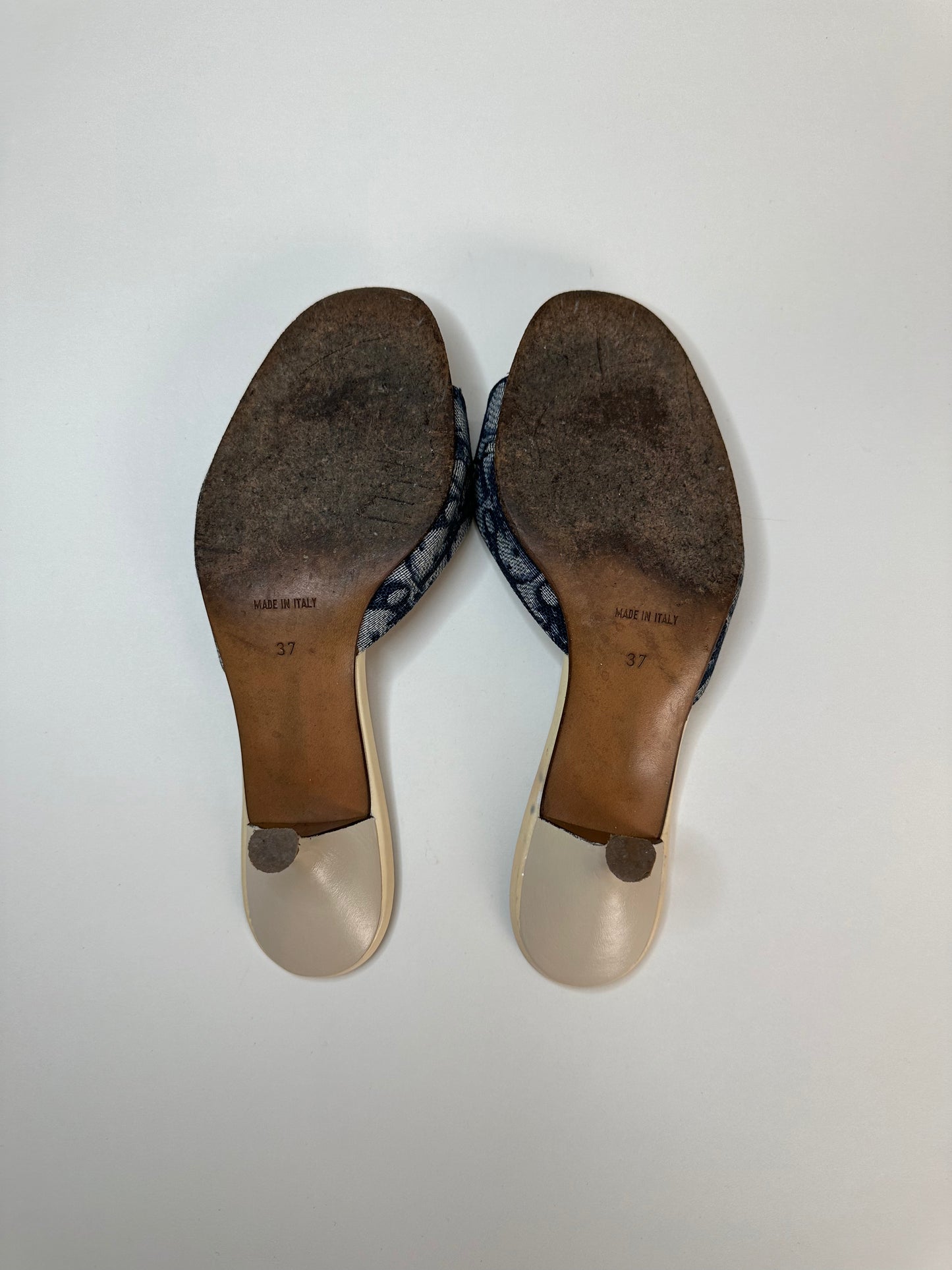 Dior Blue Trotter Lock/Key Sandals 37