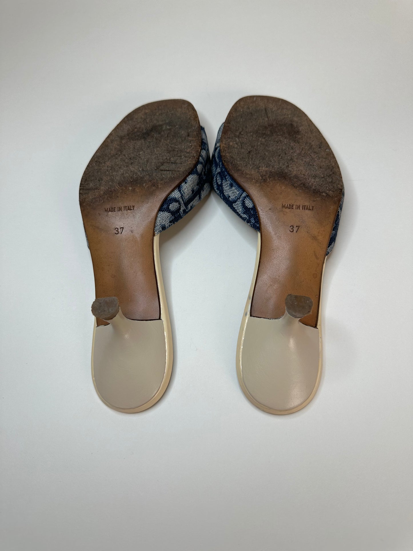 Dior Blue Trotter Lock/Key Sandals 37