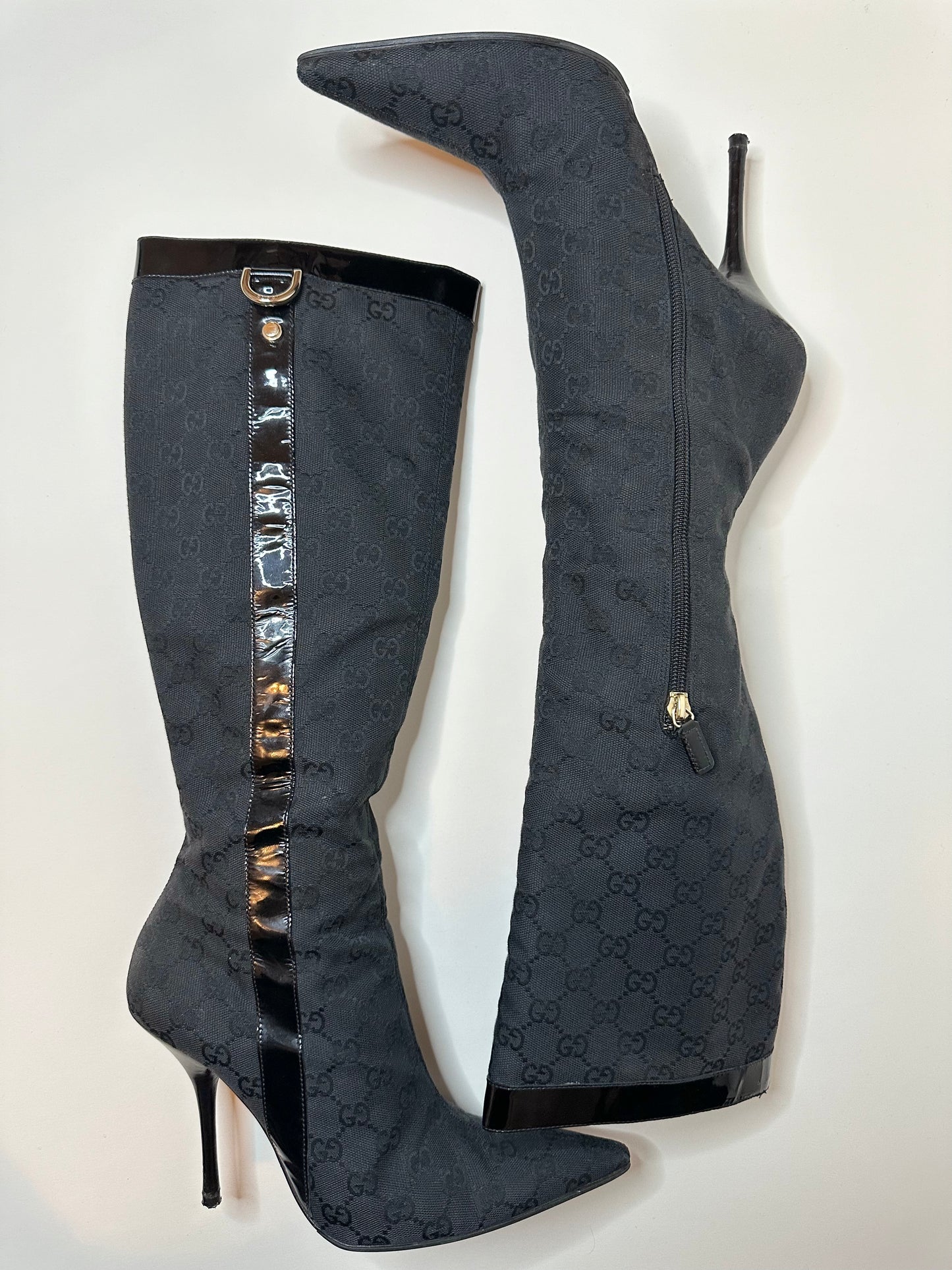 Gucci Black Monogram Boots 40
