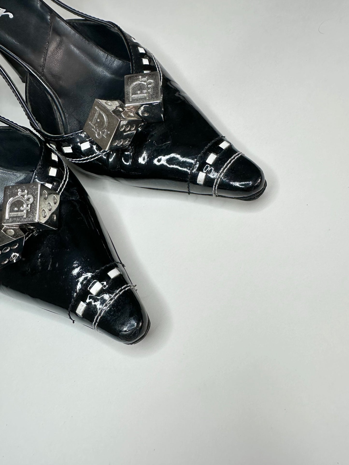 Dior Black Gambler Slingbacks 36.5