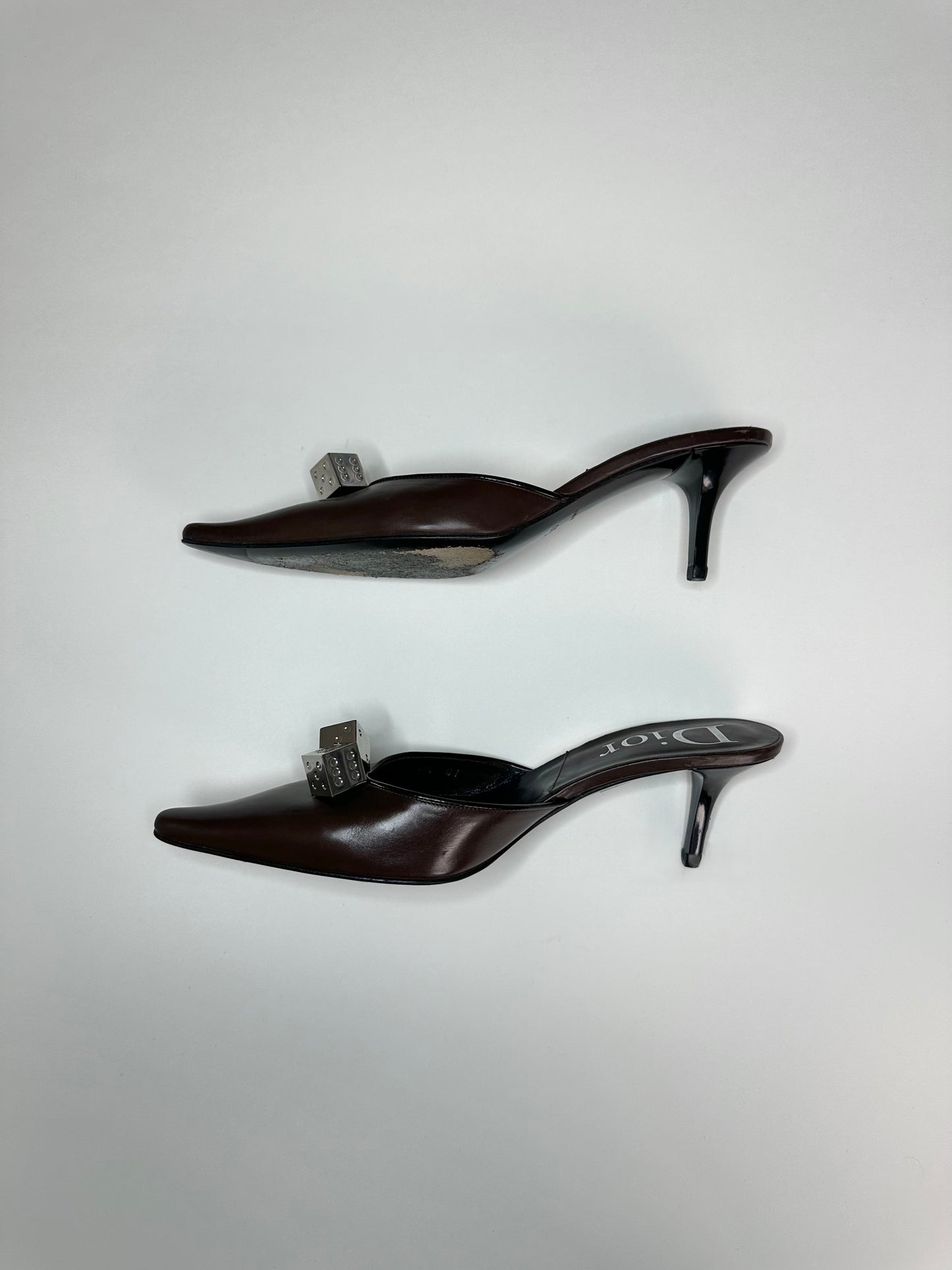 Dior Burgundy Gambler Mules 37.5