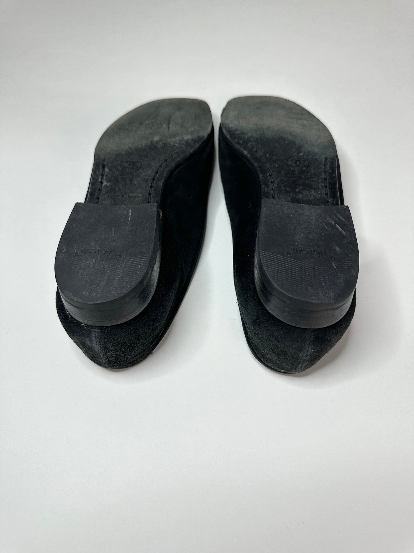 Chanel Black Suede Loafers 36