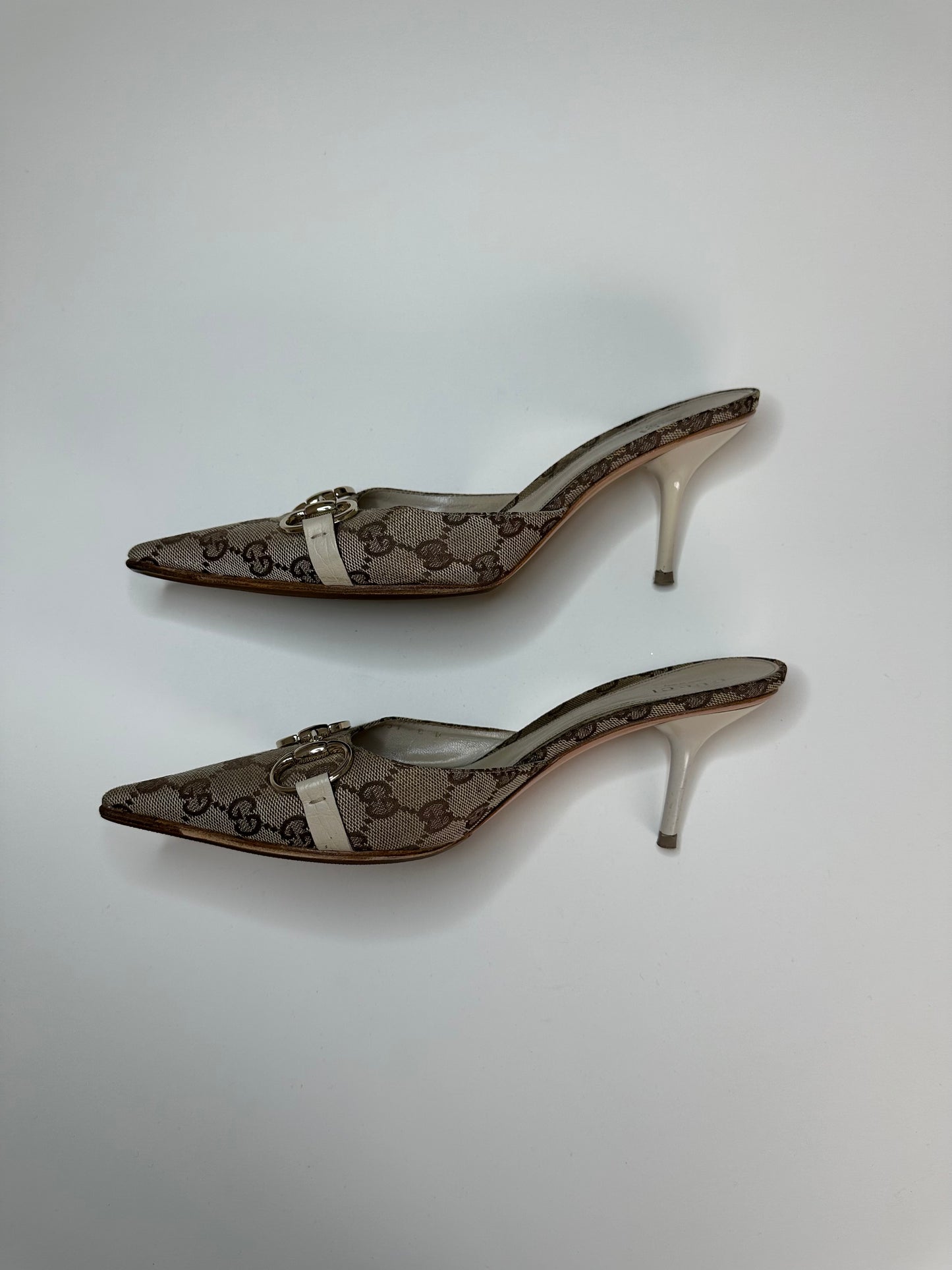 Gucci Monogram Horsebit Mules US 8