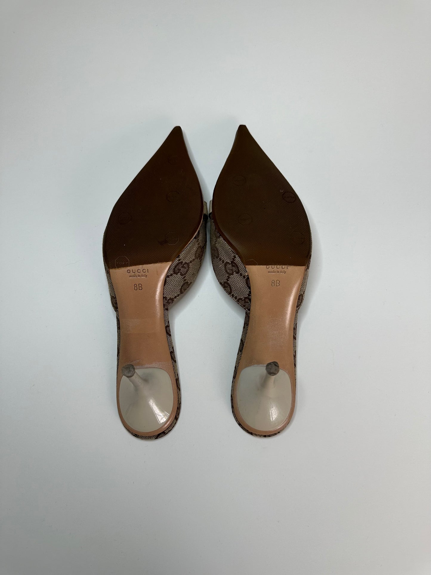 Gucci Monogram Horsebit Mules US 8