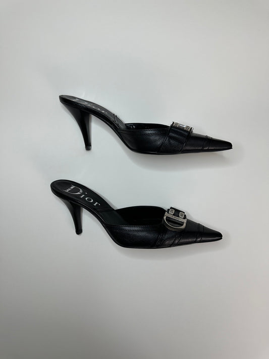 Dior Black Logo Mules 36.5