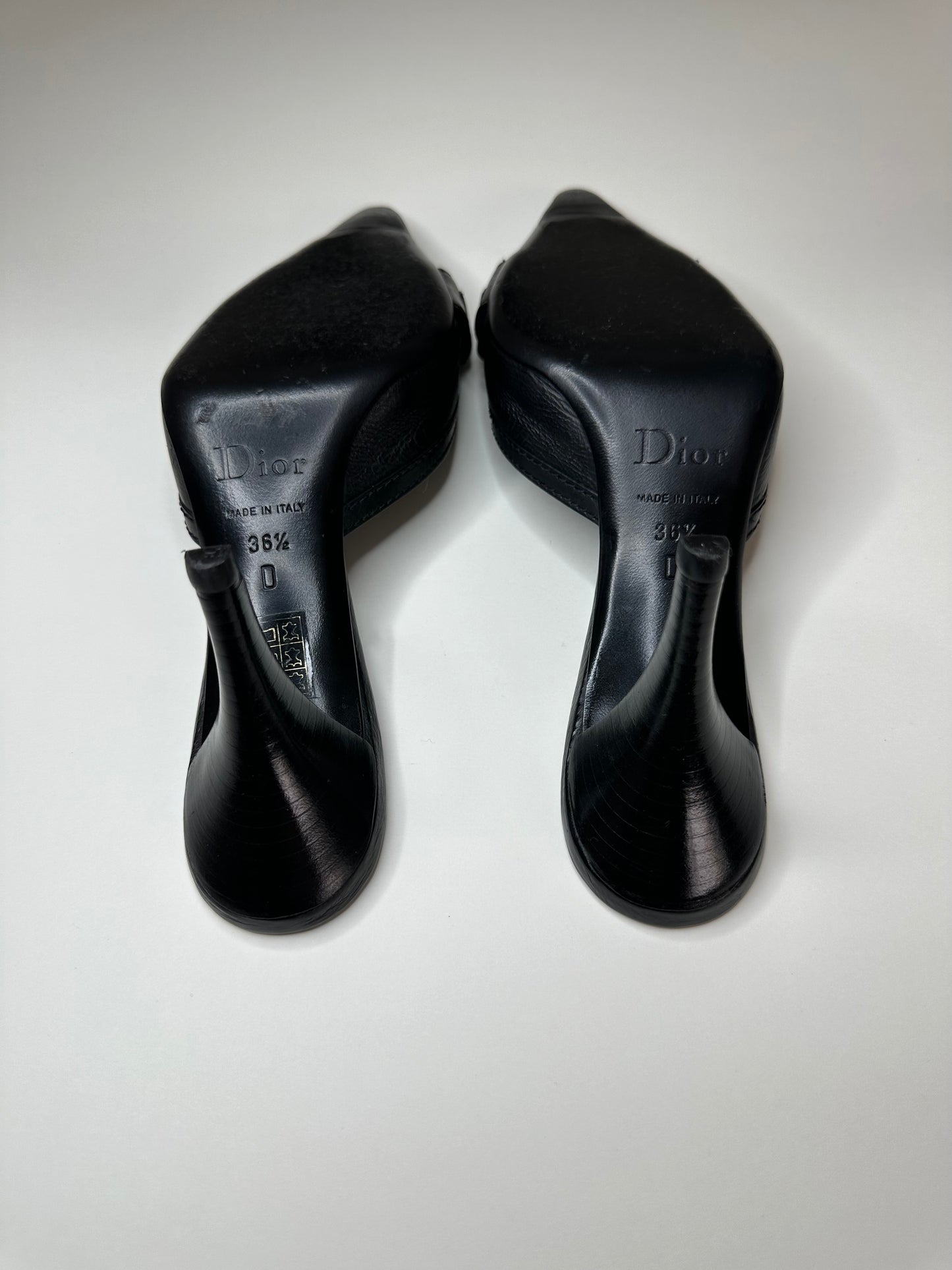 Dior Black Logo Mules 36.5