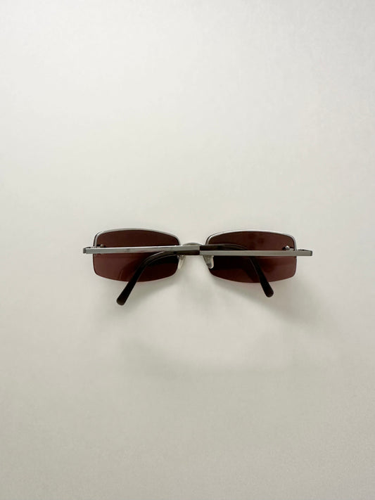 Chanel Rimless Rhinestone Logo Sunglasses