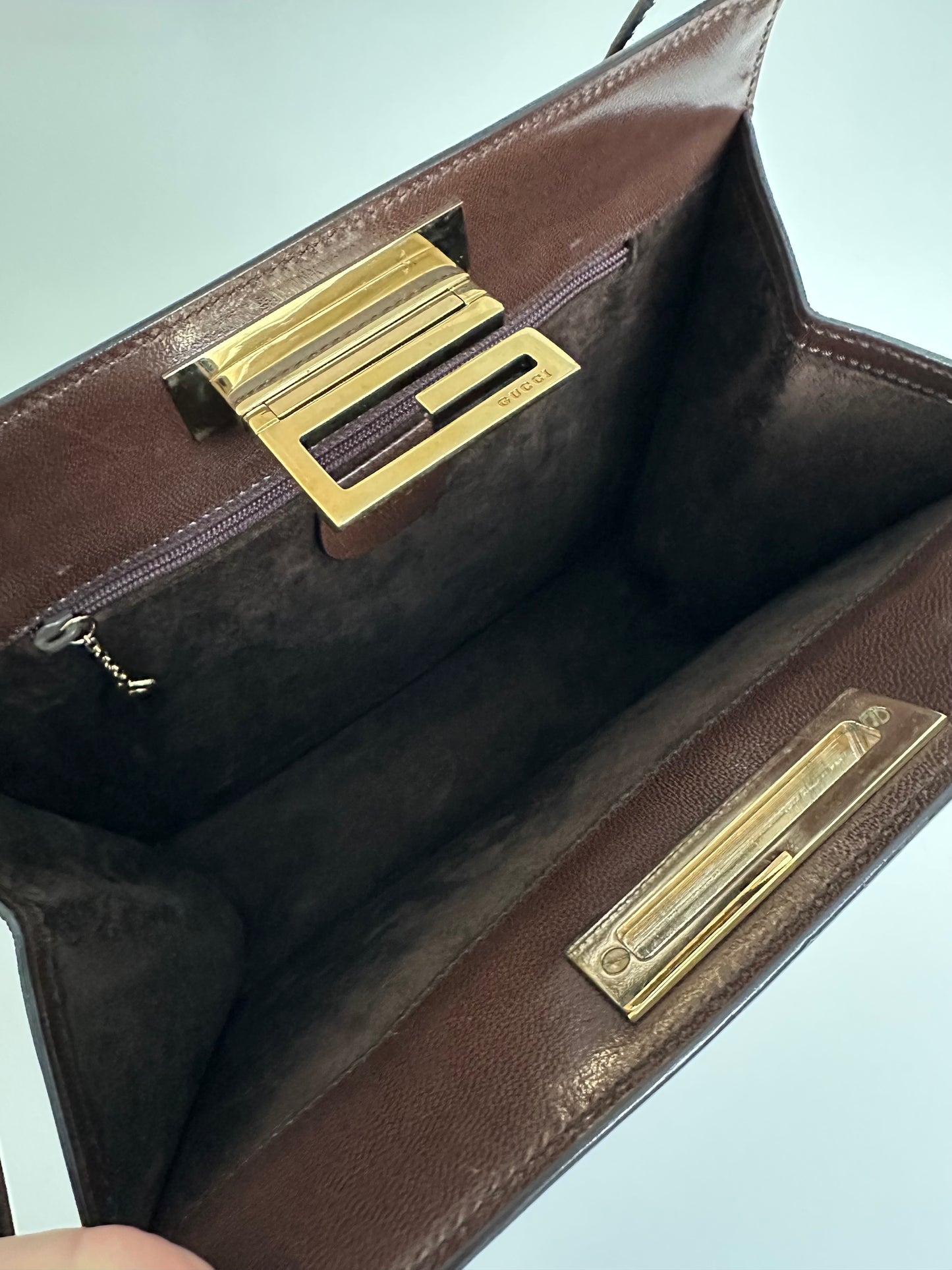 Gucci Brown Leather G Lock Bag