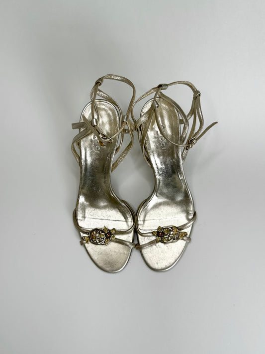 Gucci Gold Butterfly/Ladybug Charm Sandals 36.5