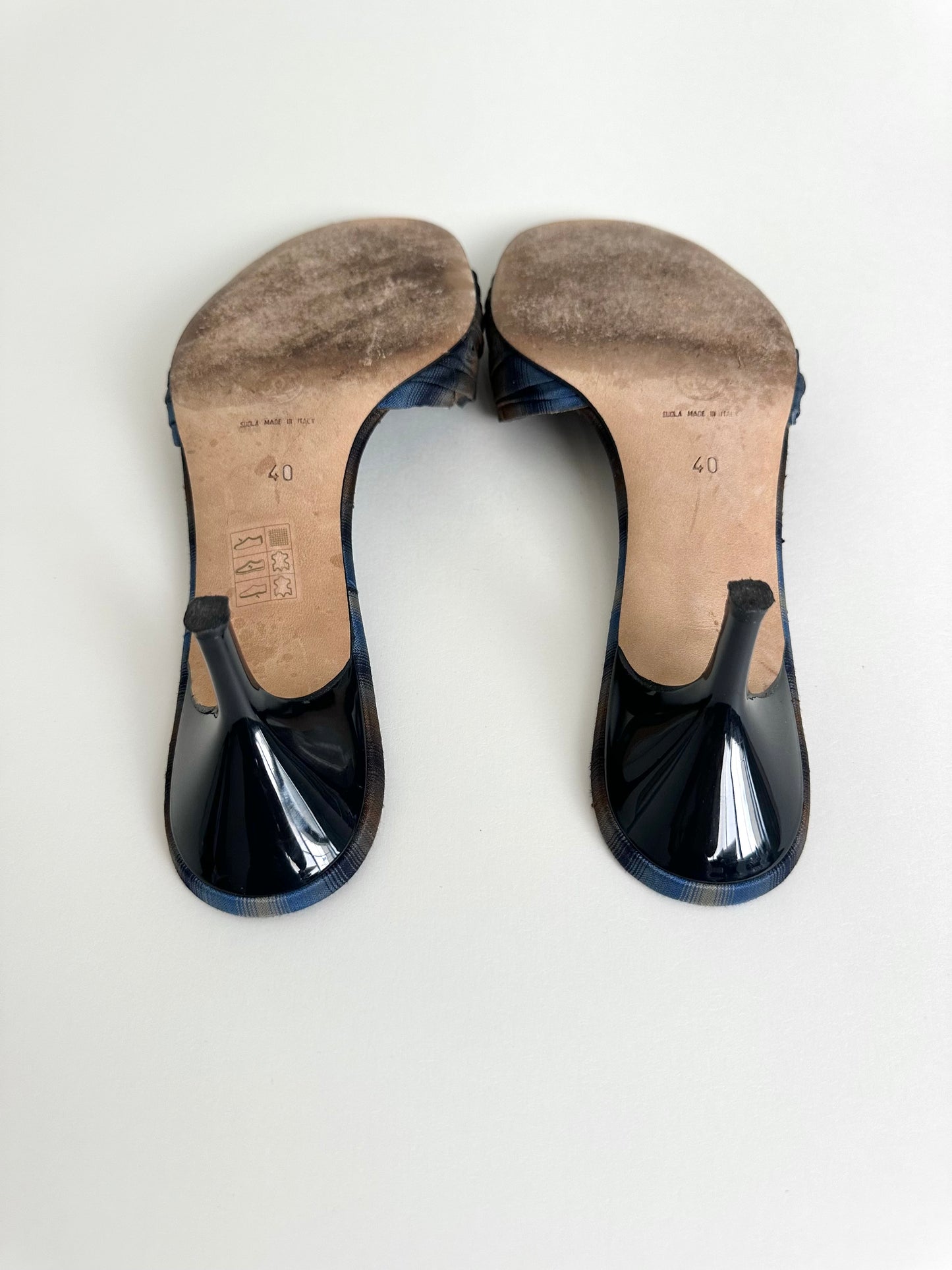Chanel Blue Satin Rhinestone Sandals 40