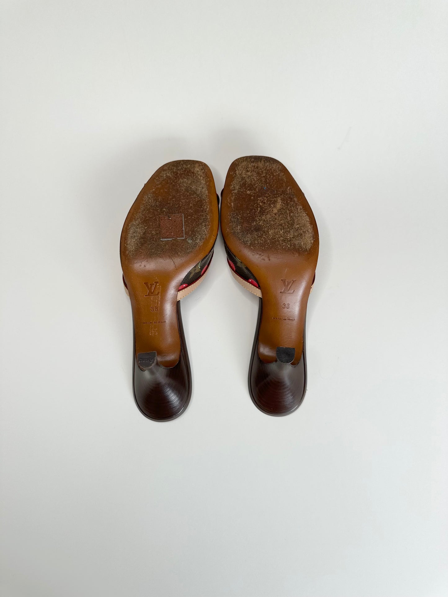 Louis Vuitton Murakami Cerise Sandals 38