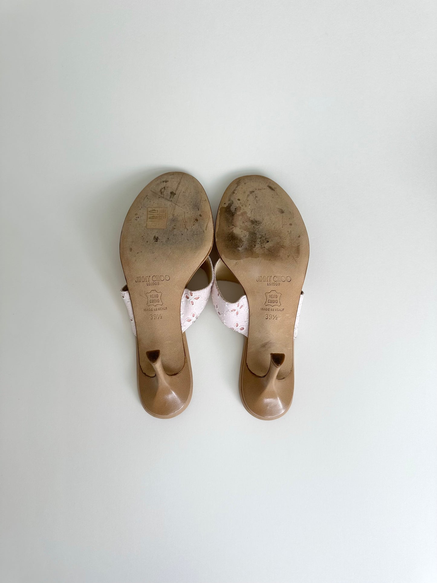 Jimmy Choo Pink Eyelet Thongs 39.5