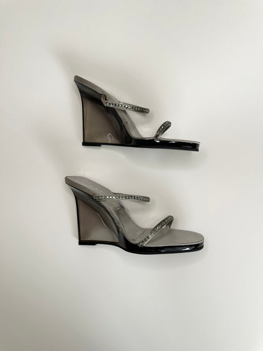 Gucci SS1998 Silver Lucite Wedges 36.5
