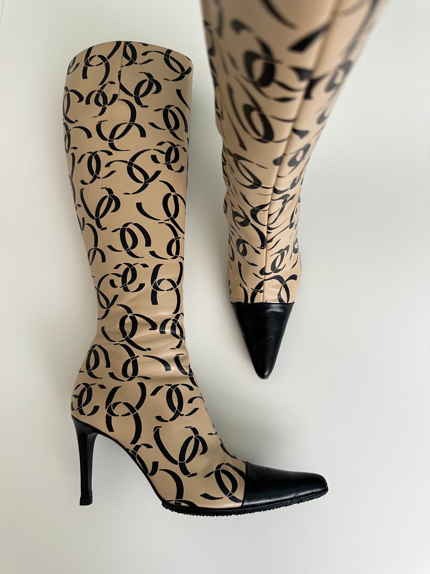 Chanel 2000 Logo Runway Boots 35.5