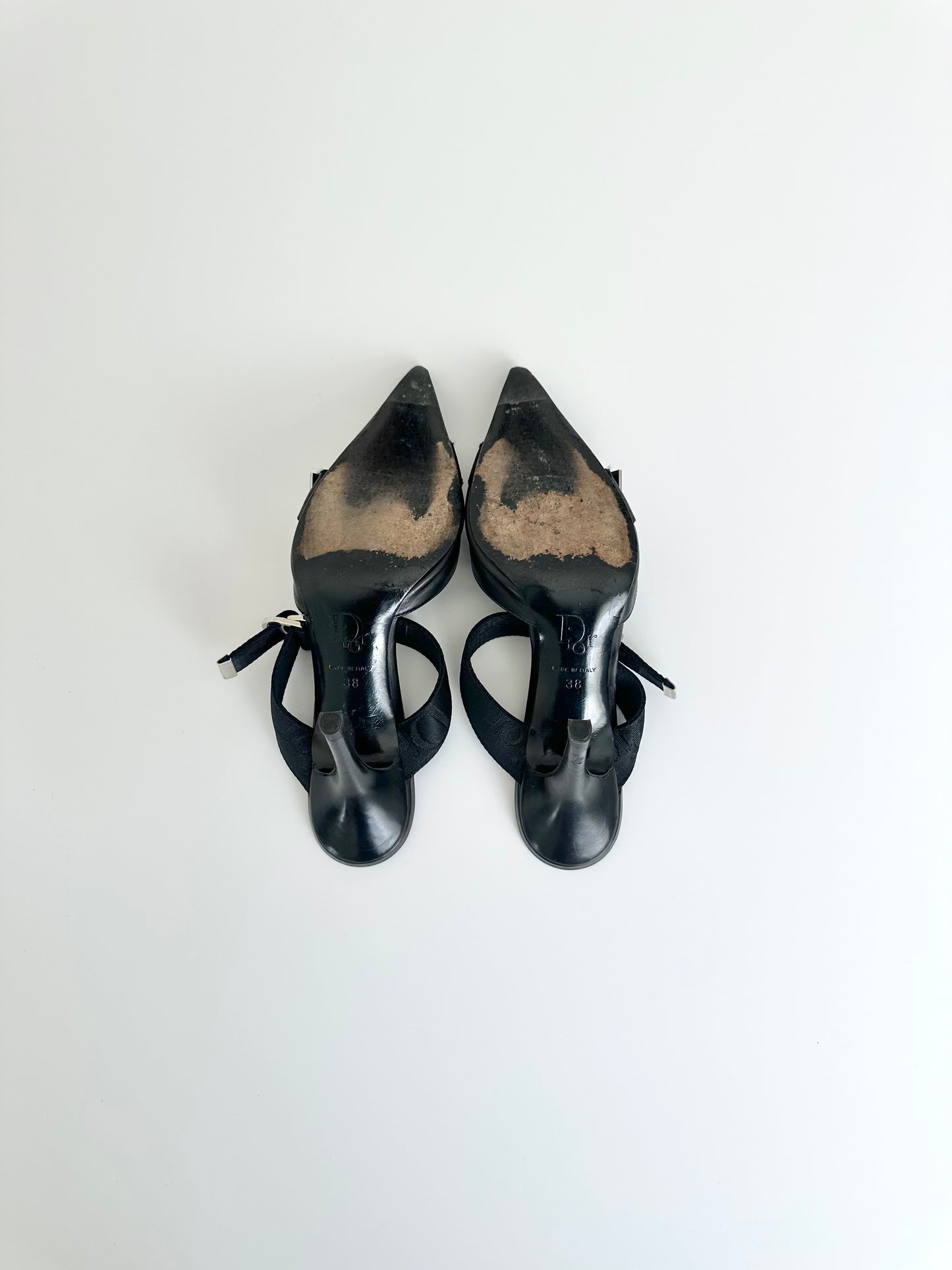 Dior Black Bondage Strap Mules 38