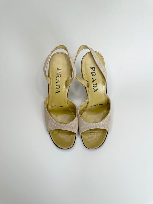 Prada SS1998 Yellow Lucite Wedges 37