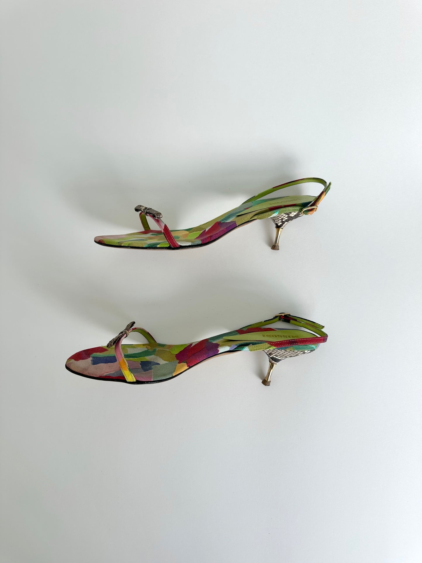 Moschino Multicolor Snakeskin Sandals 40